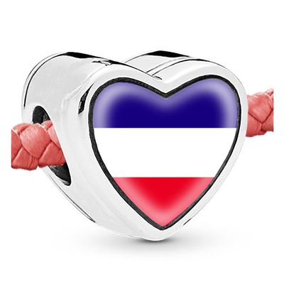 Mootael Yugoslavia Flag Heart Beads for bracelets Jewelry Making Silver Charms for Bracelets for Women Gifts
