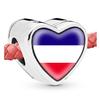 Mootael Yugoslavia Flag Heart Beads for bracelets Jewelry Making Silver Charms for Bracelets for Women Gifts view 1