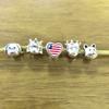 Mootael Yugoslavia Flag Heart Beads for bracelets Jewelry Making Silver Charms for Bracelets for Women Gifts view 3