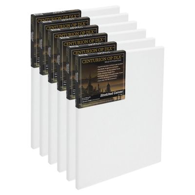 Centurion Deluxe Professional Oil Primed Linen Stretched Canvas, 11oz Linen, 10x20 - Box of 6, 0.67" Deep Canvases, Kiln-Dried Stretchers, Back Stapled, Premium Medium Weight Canvas for Oil Paintings