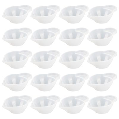 AUEAR, 20 Pack Silicone Mold Cup Dispenser Resin Mini Measuring Cups for DIY Epoxy Craft