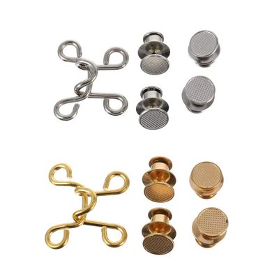 2 Sets Button Trouser Waistband Expander Jeans Buckle Nail- Waist Buckle Jean Tightener s Cloth Snap Fastener Gold Pants Lip Gloss Small Metal