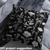 Feelyou Floarl Upholstery Fabric by The Yard, Farmhouse Flowers Pattern Reupholstery Fabric for Chairs, Garden Floral Botanical Decorative Waterproof Outdoor Fabric, 1 Yard, Black White view 4
