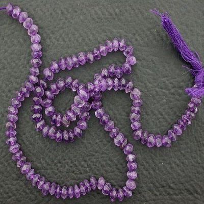 5mm 15" Strand Natural Rich Amethyst Faceted Beads