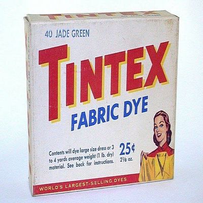 ONE Box Vintage Antique TINTEX Fabric DYE Jade Green Color D4