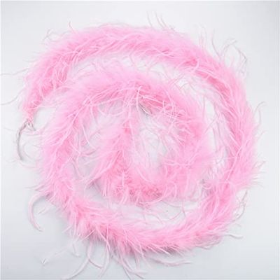 Zamihalaa - 2Meters Fluffy Ostrich Feather Boa Trim White Black Ostrich Feathers for Clothes Needlework Dress Crafts Plumes Party Decoration