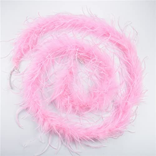 Zamihalaa - 2Meters Fluffy Ostrich Feather Boa Trim White Black Ostrich Feathers for Clothes Needlework Dress Crafts Plumes Party Decoration