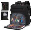 Knitting Bag Backpack Yarn Storage Organizer Travel Bag with USB Charging Port, Tote Bag Holder for Knitting Needles, Crochet Hooks, Accessories - Black view 3