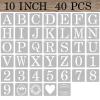 ASMPIO 10 Inch Letter Stencils Numbers Craft Stencils, 40 Pcs Reusable Plastic Alphabet Drawing Templates for Painting on Wood, Wall, Fabric, Rock, Signage, Door Porch view 1