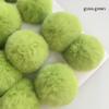 8cm Real Fur Pompons Natural Rex Rabbit Hair Ball bulb Pom Pom Bulb for Keychain Bag Pendant poret clef for DIY 16pcs (grey) view 3
