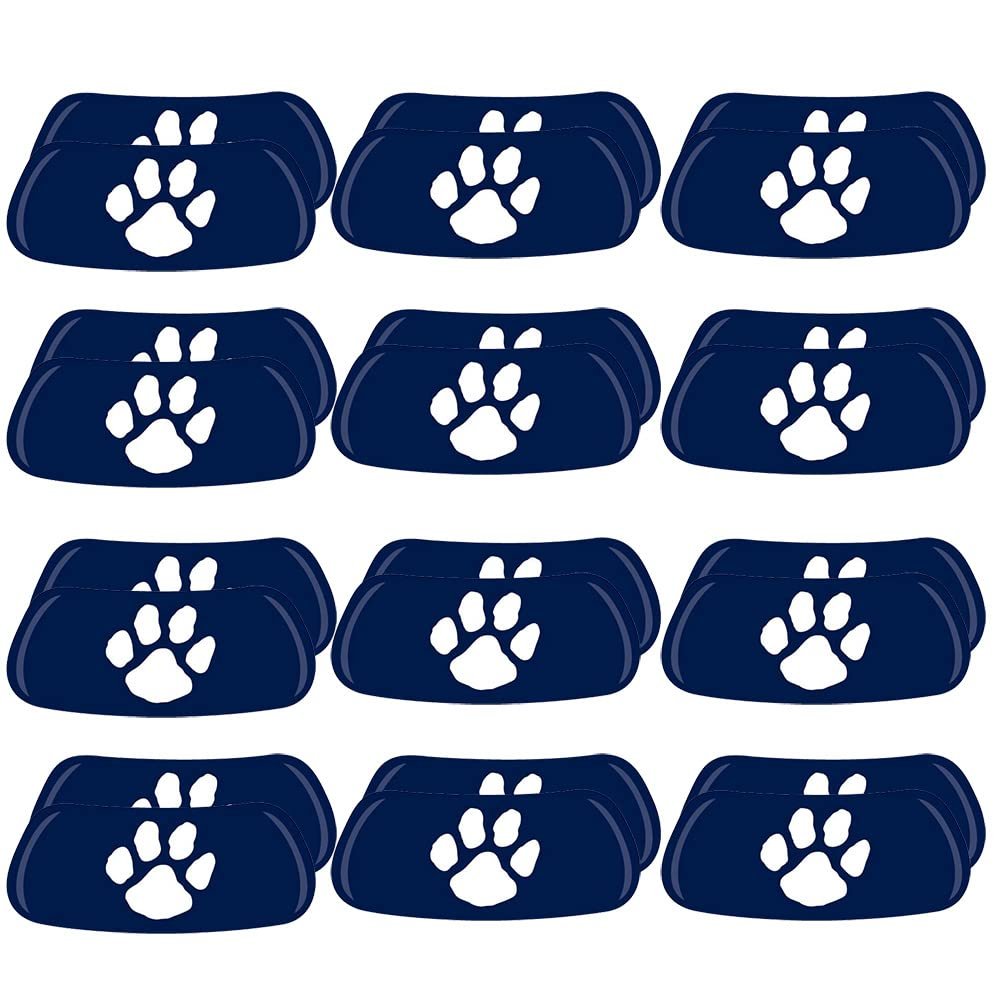 Anderson's White Paw on Navy Blue EyeBlacks, 12 Pairs per Package, School Spirit, Face Stickers, Sports Fan Gear, Football Cheerleader Accessories, Homecoming