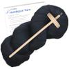 Learn to Spin - Beginner's Spinning Kit with Drop Spindle and Merino Pencil Roving. Choose Your Color and Make Yarn! Color: Black view 1