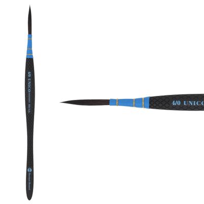 Borciani e Bonazzi Infinito Synthetic Quill Liner Watercolor Brush - Size # 4x0 w/Patented Hidro Hair - Watercolor Artist Brushes - Non-Slip, Anti-Roll Handle - Handcrafted in Italy