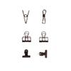 Craftelier - Set of 6 Metal Clamps with 3 Different Sizes and 3 Different Designs | Holds for Scrapbooking and Craft Materials | Dimensions Approx. 1 x 5.5 cm, 3 x 4 cm, 3 x 3 cm - Black Colour view 1