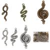 BEEFLYING 48Pcs 6 Style Gold Silver Tibetan Snake Charm Metal Alloy Cobra Snake Witch Charm Antique Gold Bronze Serpent Connector for DIY Bracelet Jewelry Craft Making view 1