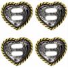 CHALLENGER 1-1/2" Set of 4 Slotted Heart Engraved Decorative Saddle Tack Conchos Co643 view 1