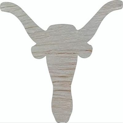 Longhorn Head Wood 15" Shape, Unfinished Animal Wooden Cutout