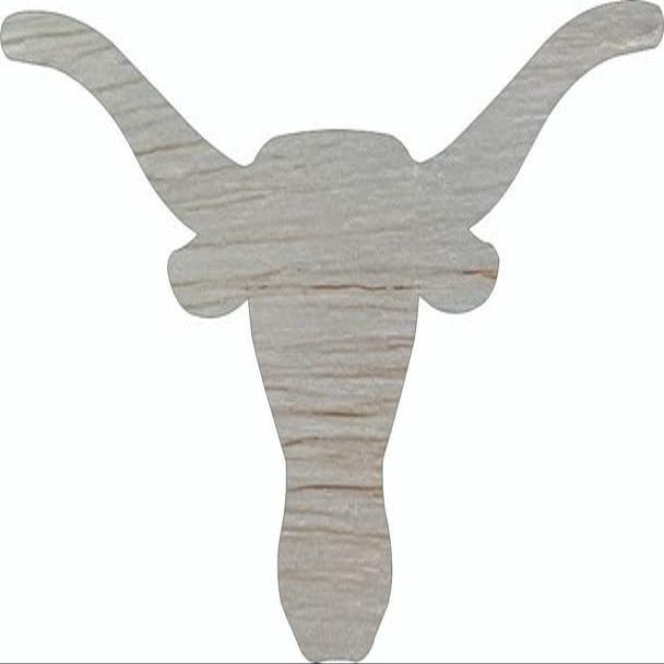 Longhorn Head Wood 15" Shape, Unfinished Animal Wooden Cutout