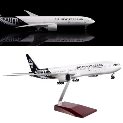 24-Hours 18 Collection Model Airplane Statue Scale 1:130 Airplane Model New Zealand B777 with LED Light(Touch or Sound Control) for Decoration or Gift