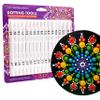 Happy Dotting Company Tools for Painting Mandalas - Patented 16pc Premium Double Ended - 28 Easy Read Sizes Plus Stylus & Ellipse Tools, Anti-Roll Grip for Rock Painting, Nail Art, Pottery and Canvas view 1
