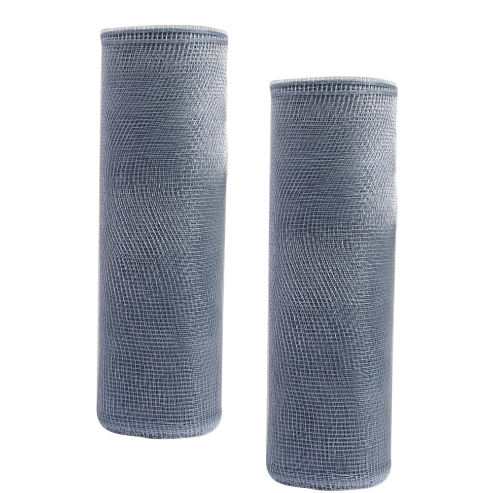 10 inch x 60 feet(20 Yards)-YYCRAFT Poly Mesh Ribbon for Decoration/Wreath Making Craft(Silver,No Metallic Foil)