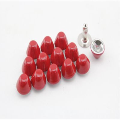 Barrel Riveted Purse feet 5/16" / 8mm Iron Spike Rivet Studs Spots Leather Rivet for Bag Making Clothing Shoes Red M65C