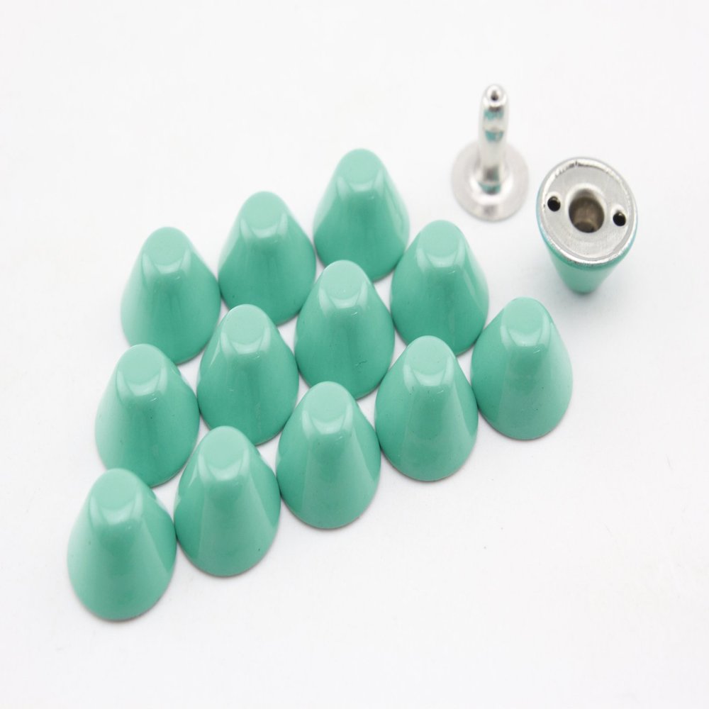 Barrel Riveted Purse feet 3/8" / 10mm Iron Spike Rivet Studs Spots Leather Rivet for Bag Making Clothing Shoes Green M64E