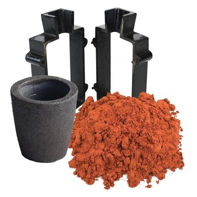 Sand Casting Set Kit with 4.4 Lbs Delft Clay Sand, Cast Iron Mold Flask Frame & 1 Kg Foundry Graphite Crucible Melting Casting Refining Gold Silver Copper Jewelry Making
