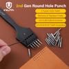 WUTA Sharp Head Replaceable Pricking Iron Removable Round Hole Punch Leather Craft Chisel DIY Leather Tools 2nd Generation (60 Pcs Round Punch Head) view 2