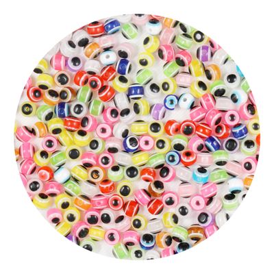 Evil Eye Beads for Bracelets Making Pack Bulk, 8MM Colorful Cute Round Circle Evil Eye Beads Mal De Ojo Turco para Bisuteria Charms for Jewelry Making Aesthetic Supplies Cuentas para Pulseras 200Pcs