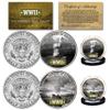 World WAR II Atomic BOMBINGS of Japan Hiroshima & Nagasaki U.S. JFK Kennedy Half Dollar 2-Coin Set view 1