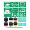 DGAGA Chalk Mesh Transfers Reusable Silk Screen Stencils Starter kit 17 PCS, Self Adhesive Transfers Farmhouse Fall Stencil with Chalk Paste Paint Screen Printing Tools Mini Squeegee view 1