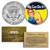 WE CAN DO IT Colorized JFK Half Dollar U.S. Coin Rosie The Riveter Poster WWII view 1