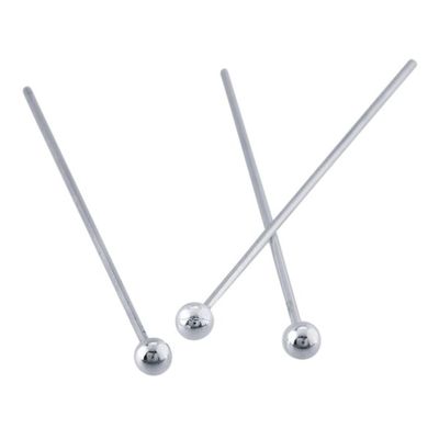 50pcs Adabele Authentic Sterling Silver Ball Headpin Head Pins 40mm (1.57 inch) Hypoallergenic for DIY Craft Jewelry Making (Wire 0.5mm/24 Gauge) SS6-40