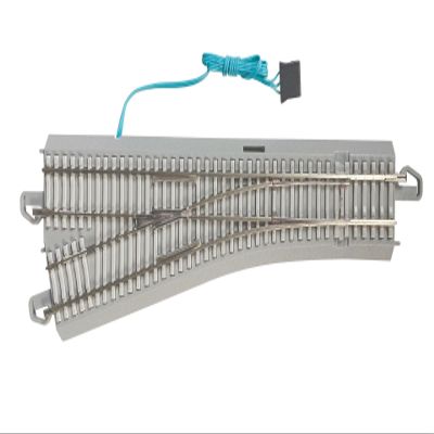 Bachmann Trains - E-Z Track Nickel Silver Track with Concrete Ties ON Gray Roadbed - #4 Turnout - Left (1/Card) - HO Scale