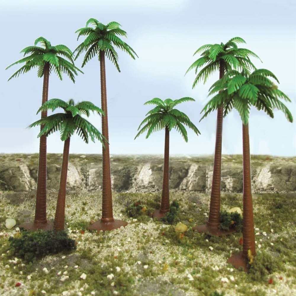 Bachmann Trains - SCENESCAPES Trees - 4" - 6" Palm Trees (6 per Box) - HO Scale