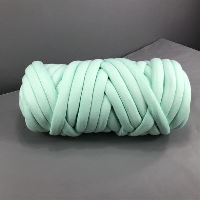 Yarn for Crocheting 500g/Pack Coarse Woolen Yarn Filled with Hollow Fibre Natural Cotton Chunky Knitting Wool for Hand Knitted Rug Pet Nest Toy Mat Crochet Kit (Color : Light Green)