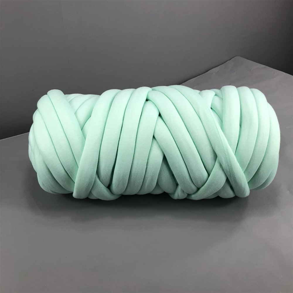 Yarn for Crocheting 500g/Pack Coarse Woolen Yarn Filled with Hollow Fibre Natural Cotton Chunky Knitting Wool for Hand Knitted Rug Pet Nest Toy Mat Crochet Kit (Color : Light Green)