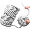 Yarn for Crocheting 500g/Pack Coarse Woolen Yarn Filled with Hollow Fibre Natural Cotton Chunky Knitting Wool for Hand Knitted Rug Pet Nest Toy Mat Crochet Kit (Color : Light Green) view 3