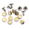 CRAFTMEMORE 8mm Cap x 10mm Post Leather Rivet Double Cap Rivets Tubular Metal Rapid Rivet Studs Leather Craft 50 Sets (10 mm Post, Brushed Brass) view 2