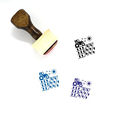 Farming Wooden Rubber Stamp No. 47 (1" x 1")