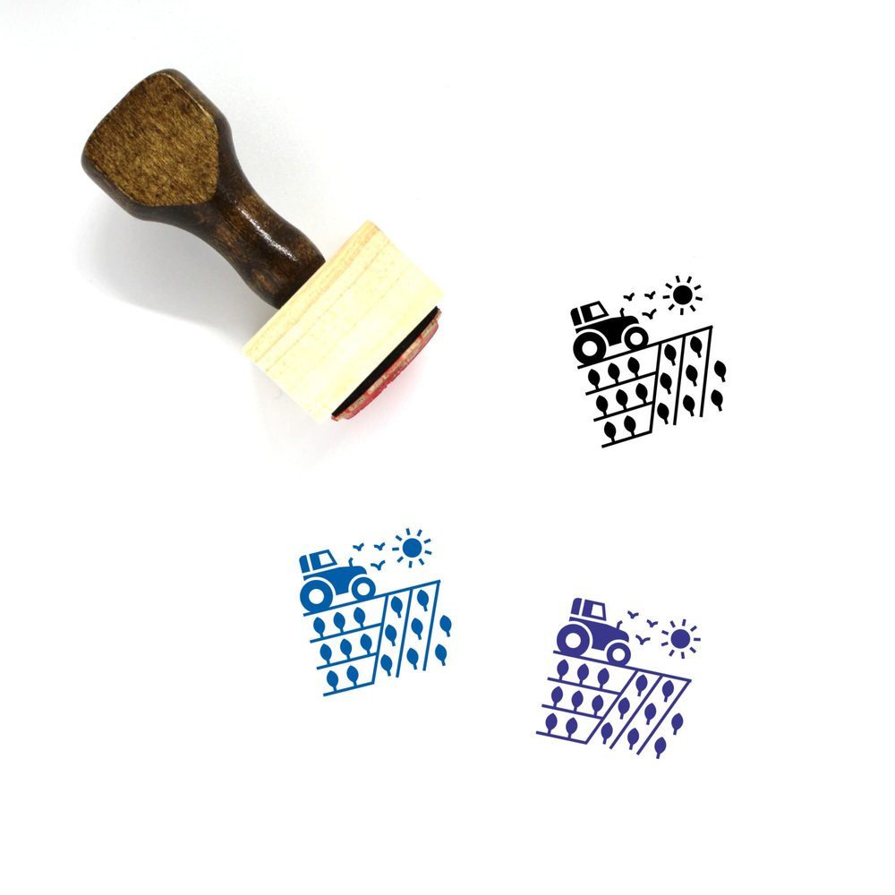Farming Wooden Rubber Stamp No. 47 (1" x 1")
