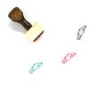 Salmon Wooden Rubber Stamp No. 10 (2" x 2") view 1