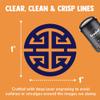 Chinese Symbol Lu Wealth and Prosperity Self-Inking Rubber Stamp Ink Stamper for Stamping Crafting Planners - 1 Inch Medium - Blue Ink view 2