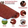 ELW Genuine American Leather Bison 8-9 oz (3.2-3.4mm) Whiskey Brown Pre-Cut 12"x12" 2PCS - Full Grain Leather Bison Hide DIY Craft Projects, Bag, Chap, Motorcycle, Clothing, Jewelry, Moccasins view 3