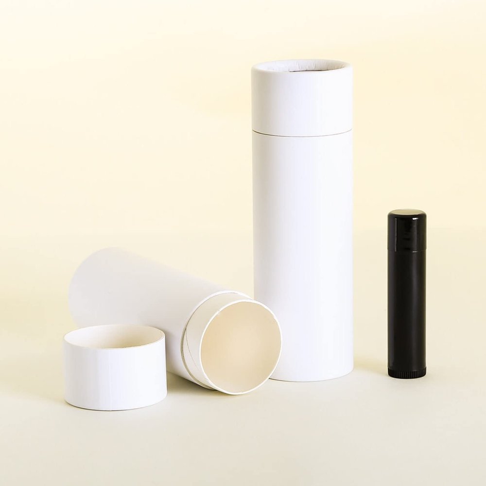 100 mL White Kraft Paperboard Body Balm/Salve/Cosmetic/Lotion Tubes (25)