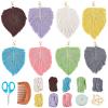 WEBEEDY 8 Set Macrame Keychain DIY Kit Feather Keychain Supplies Craft Macrame Kits for Beginners Adult, Craft Kits Macrame Supplies Keyring Wallet Purses Charms Macrame Keychain Supplies for Car Key view 1