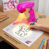 LEERFEI Kids Projection Drawing Toy,Smart Drawing Projector ToysTrace and Draw Projector for Kids,with 32cartoon patters and 12color Brushes, Kid Learn to Draw and Sketcher (Pink) view 4