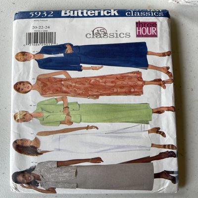 Butterick 5932 Misses Petite Jacket & Dress Sewing Pattern Size 20-22-24