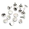 CRAFTMEMORE 8mm Cap x 12mm Post Leather Rivet Double Cap Rivets Tubular Metal Rapid Rivet Studs Leather Craft 50 Sets (12 mm Post, Silver) view 2